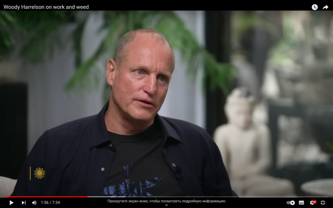 Woody Harrelson gives an interview